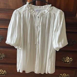 Current Air White Pleated Blouse